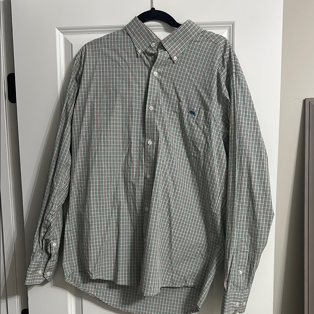 Vineyard Vines Green Casual Button Down Shirt Lightweight Cotton